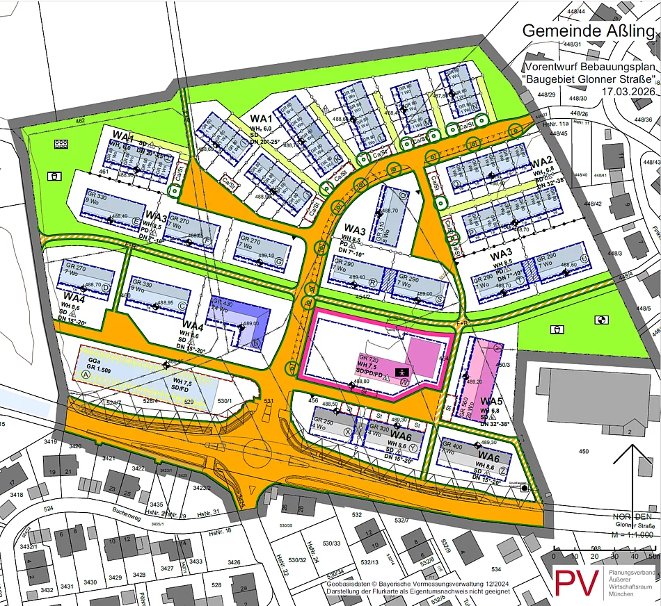 Bild vom Bebauungsplanentwurf "Nördlich der Glonner Straße"