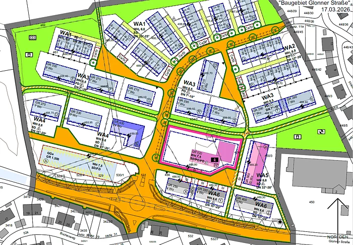 Bild vom Bebauungsplanentwurf "Nördlich der Glonner Straße"