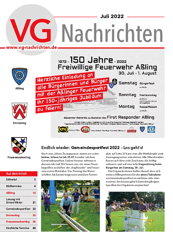 VG Nachrichten Juli 2022